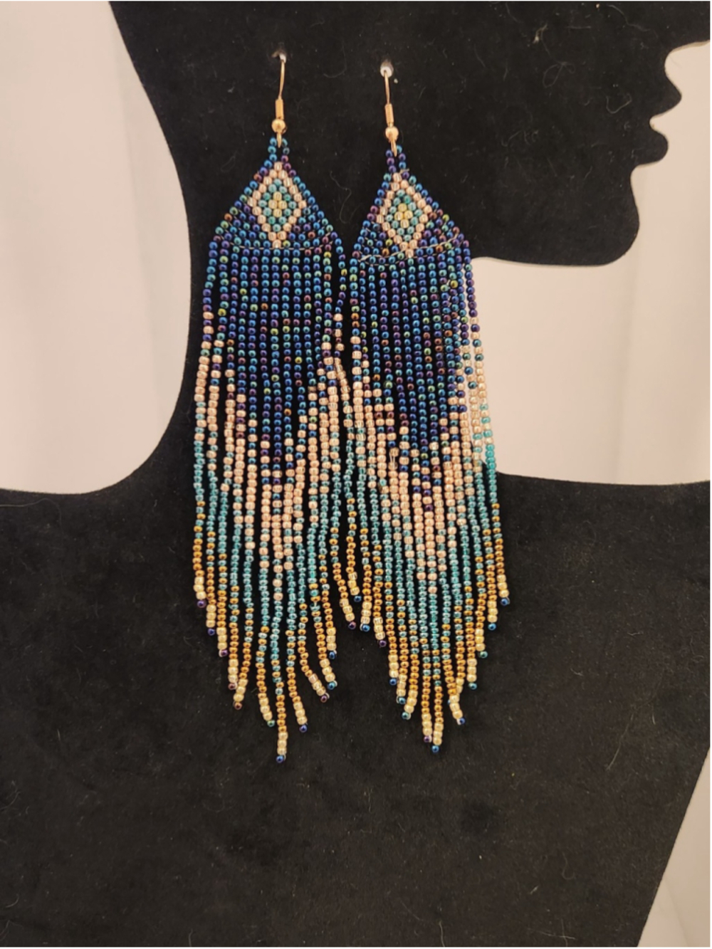 Handmade Beaded Fringe Earrings